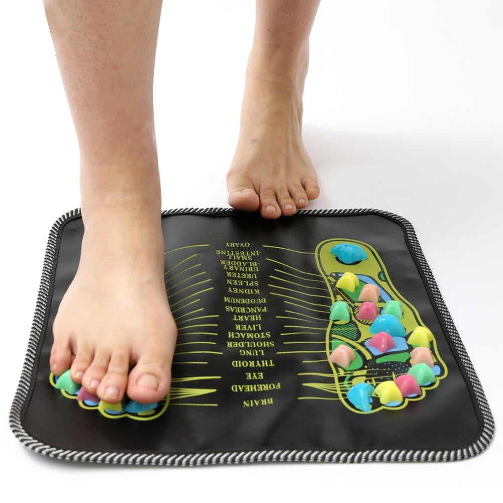 Reflexology Foot Massage Mat – Acupressure Stone Pad for Pain Relief & Blood Circulation