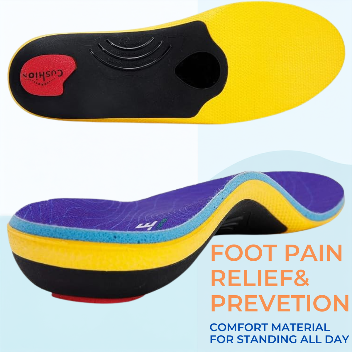 Kevora™ Heavy Duty Support Pain Relief Orthotic Insoles