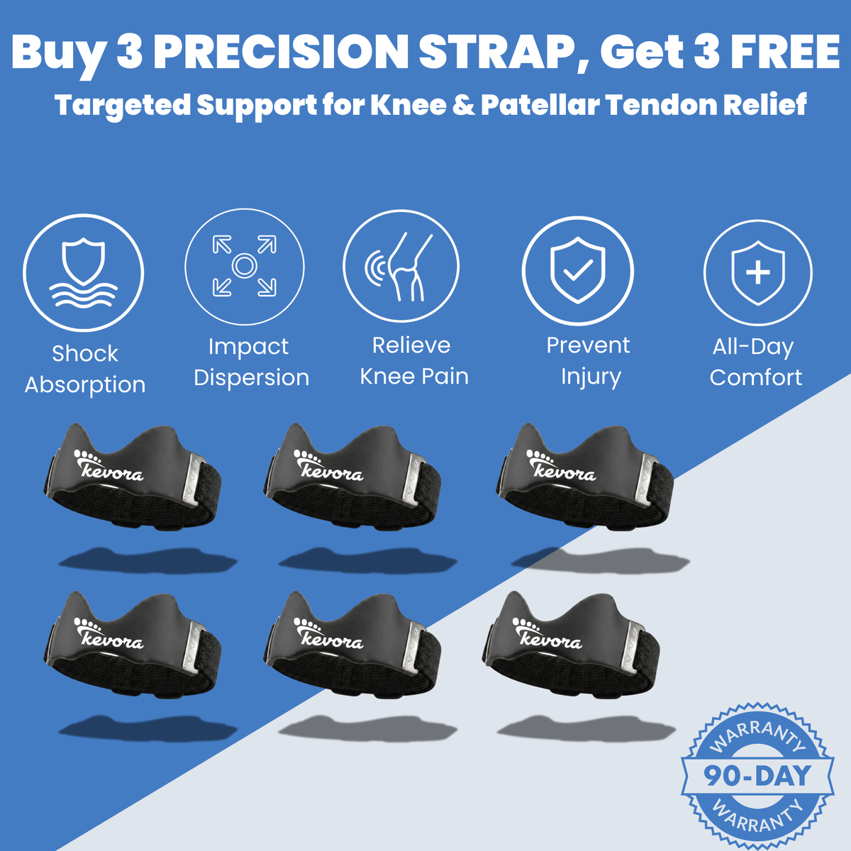 Kevora™ Precision Strap - Adjustable Patellar Tendon Support for Knee Pain Relief