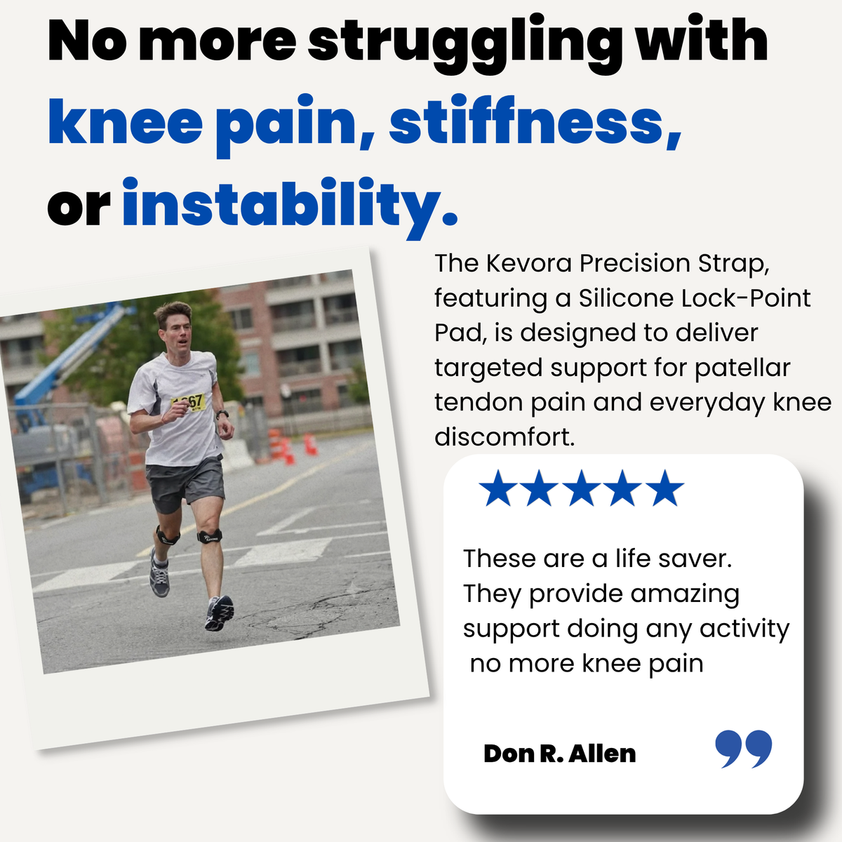 Kevora™ Precision Strap - Adjustable Patellar Tendon Support for Knee Pain Relief