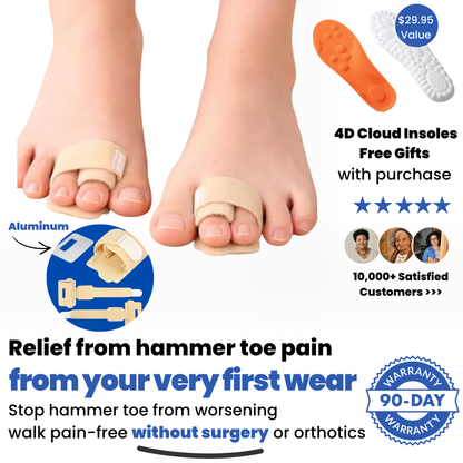 Kevora™  Hammer Toe Corrector with Aluminum Plate - Fabric Buddy Wraps