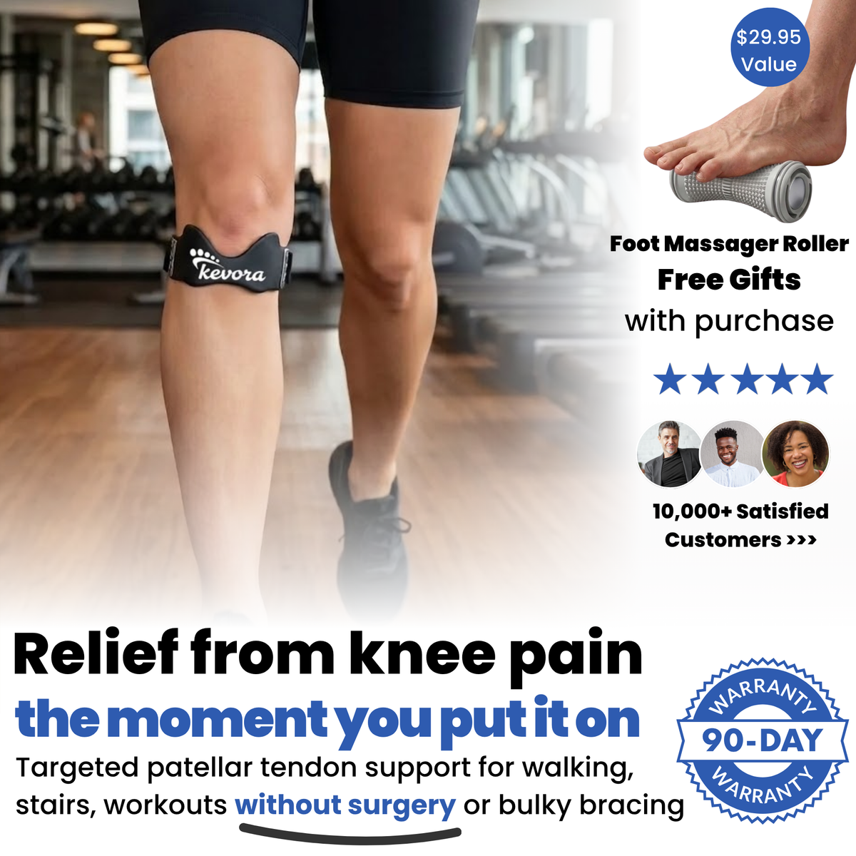 Kevora™ Precision Strap - Adjustable Patellar Tendon Support for Knee Pain Relief
