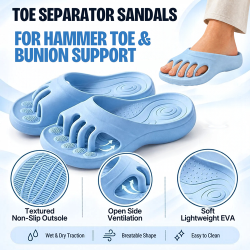 Kevora Toe Separator Sandals for Hammer Toe & Bunion Support
