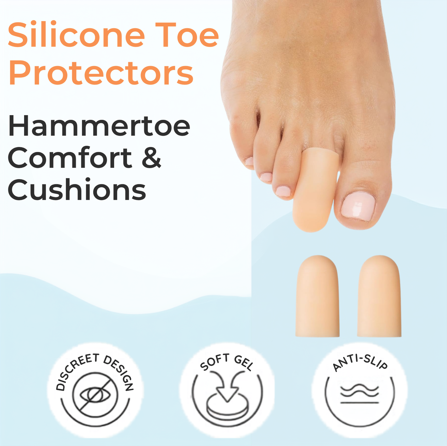 1 Pair Silicone Toe Protectors