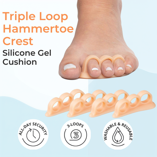 1 Pair Triple Loop Hammertoe Crest – Silicone Gel Cushion