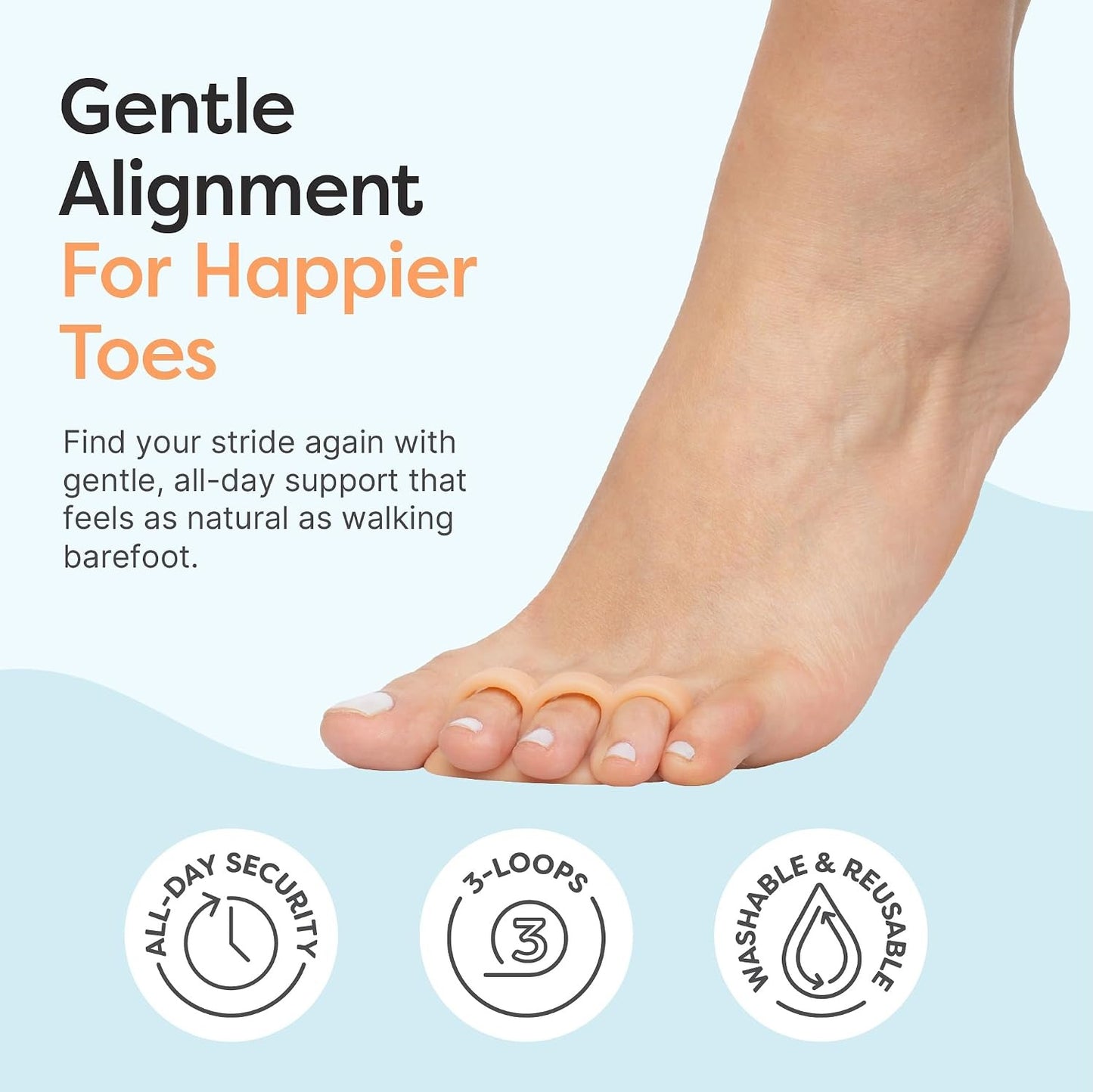 1 Pair Triple Loop Hammertoe Crest – Silicone Gel Cushion